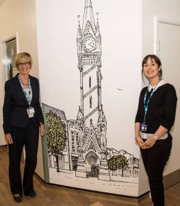 New Clock Tower mural at the Evington Centre