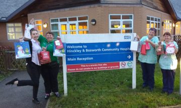 Staff accept gifts at Hinckley and Bosworth Community Hospital