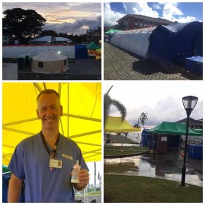 Collage of the field hospital in Samoa