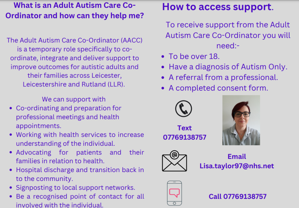 Adult Autism Care Co-ordinator leaflet