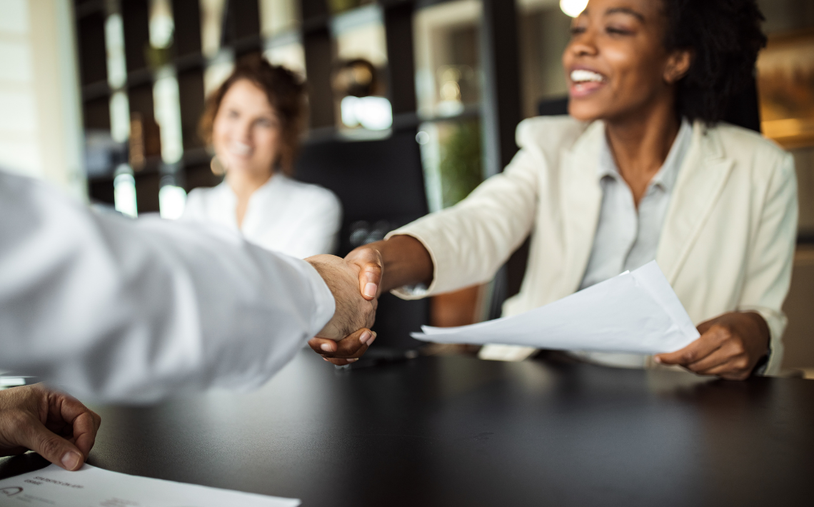 Job interview handshake