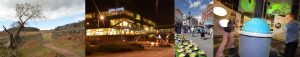 Photo montage showing Leicestershire countryside, the John Lewis shopping centre in Leicester, Leicester high street and children playing at the National Space Centre in Leicester.