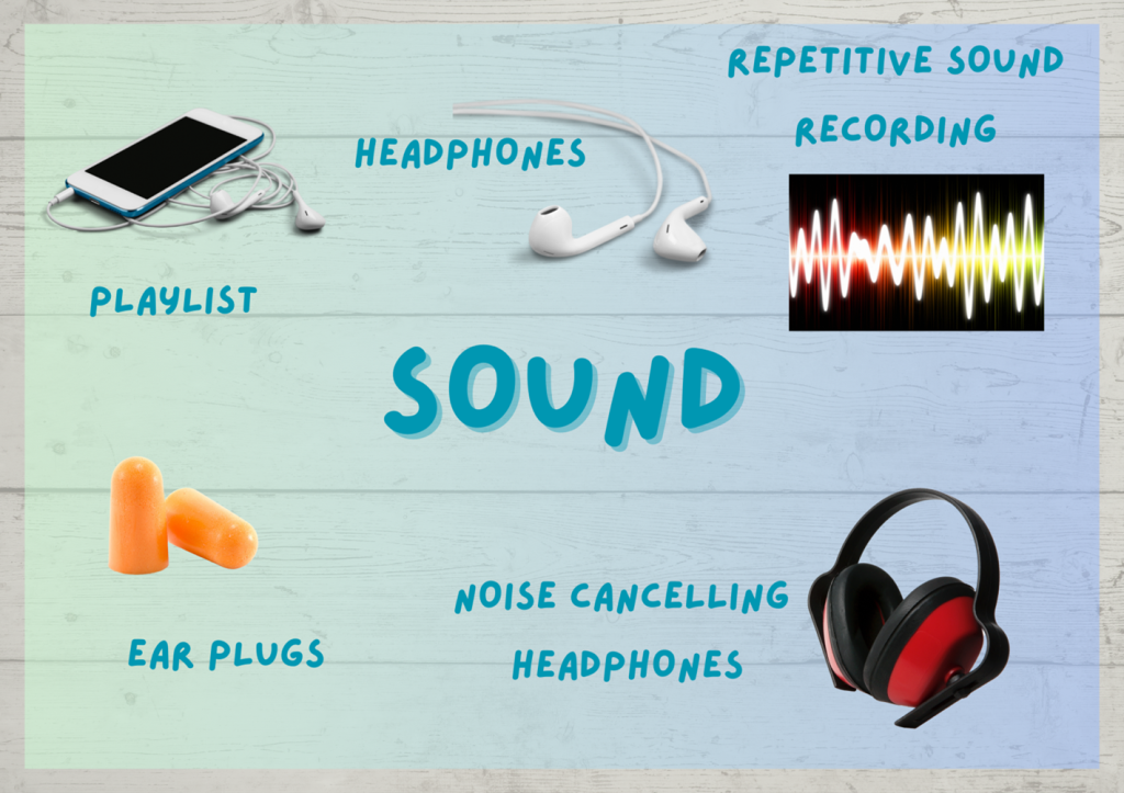 Collection of items linked to sound for self soothe box