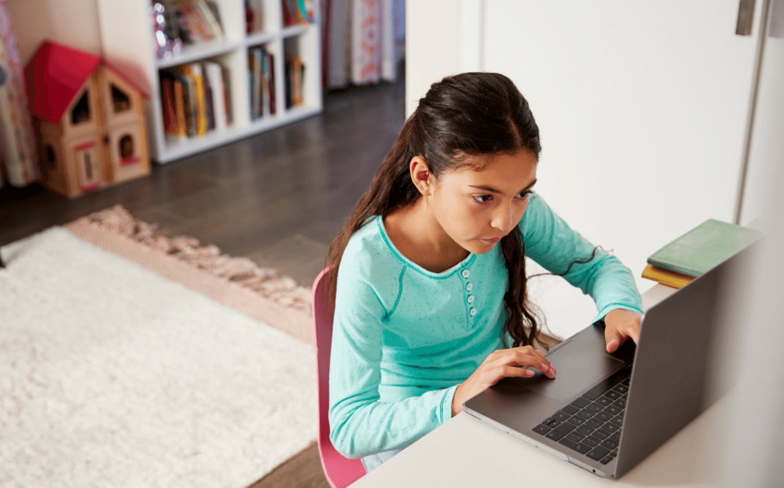 Young girl on laptop