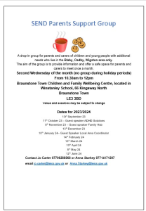 Send parents group leaflet Blaby