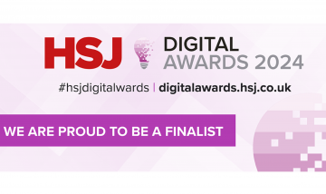 HSJ Digital Awards 2024 banner - We are proud to be a finalist