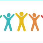 people in rainbow colours
