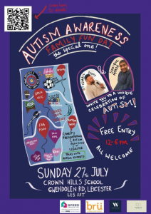 Poster for Autism Awareness Family Fun Day - Leicester 27th July 2025